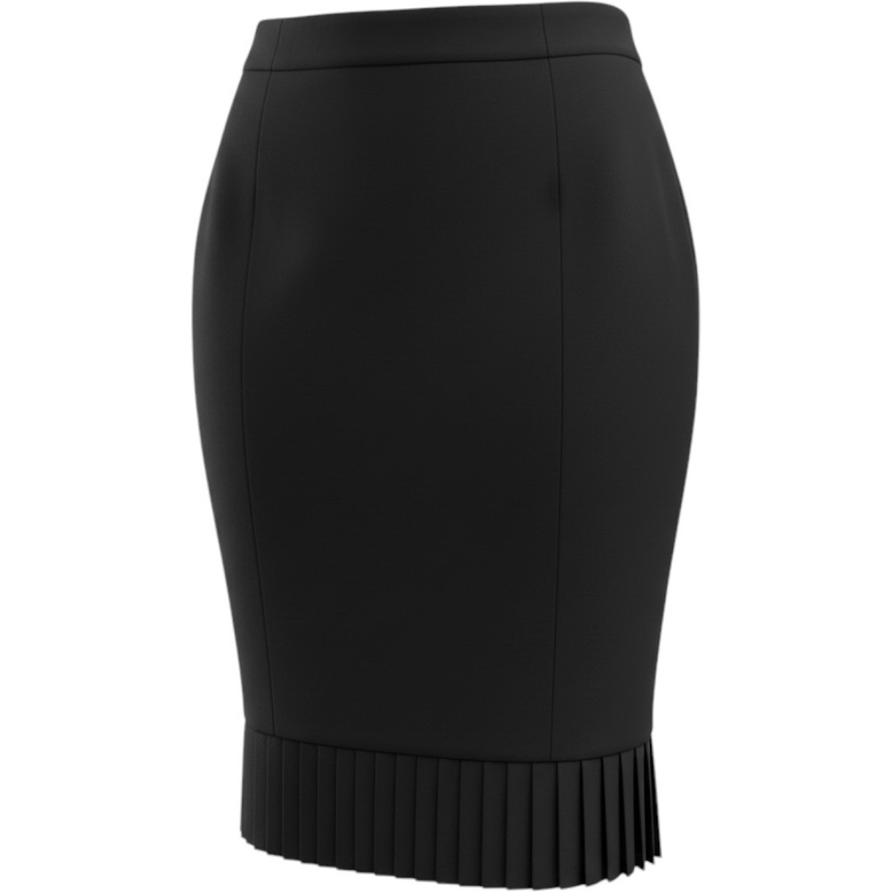 Ann Taylor Black Pleated Hem Pencil Skirt Size 10 Professional Knee Length